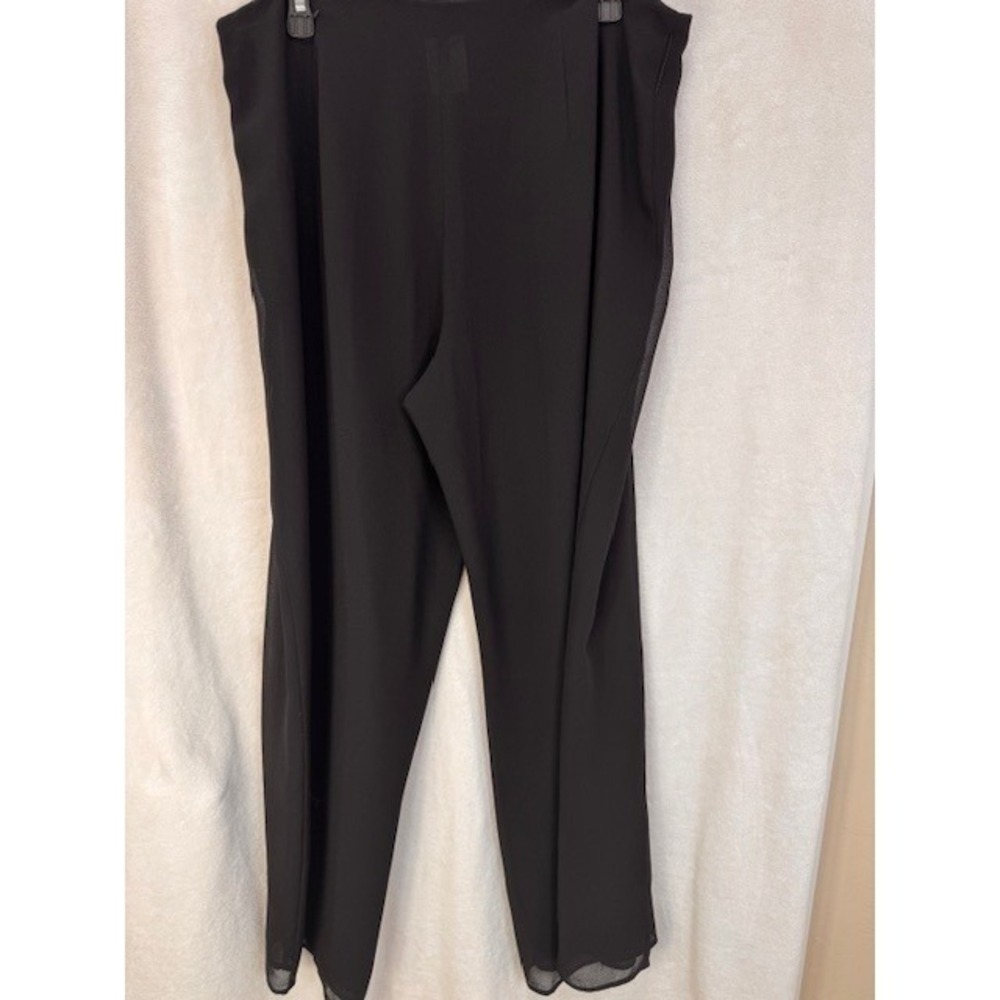 EUC Sexy Serene black flowy slit pants semi sheer Size 16